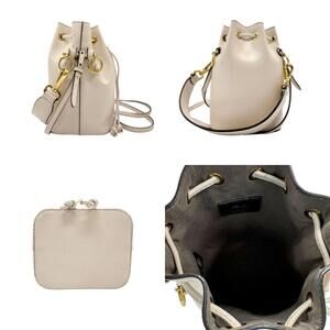 Fendi Shoulder Bag White Leather Montresor